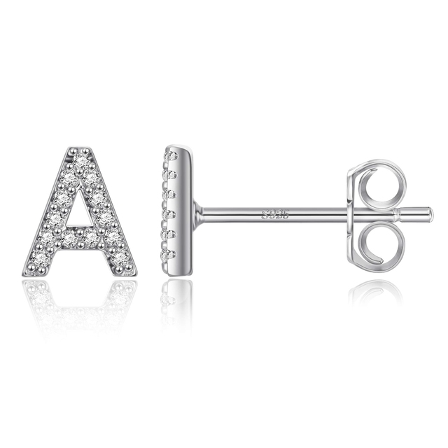 Boucles d'oreilles clous initiale