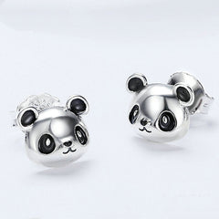 Boucles panda argent