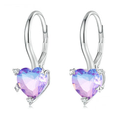 Boucles d'oreilles cœur dormeuses