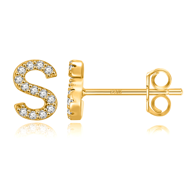 Boucles d'oreilles clous initiale