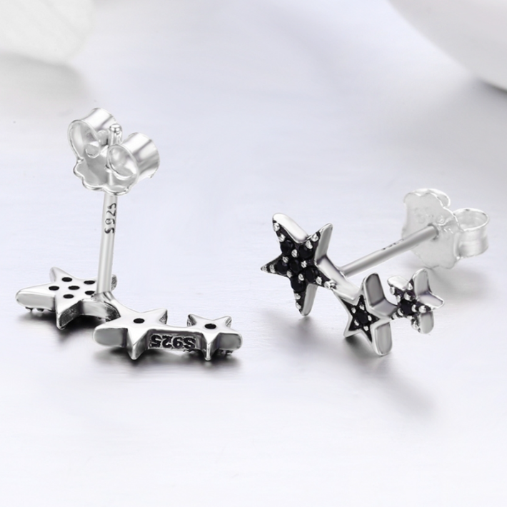 Boucles étoiles argent
