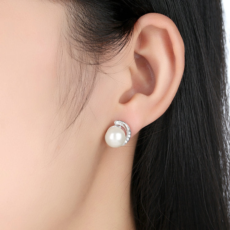 Boucles perles argent