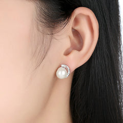 Boucles perles argent