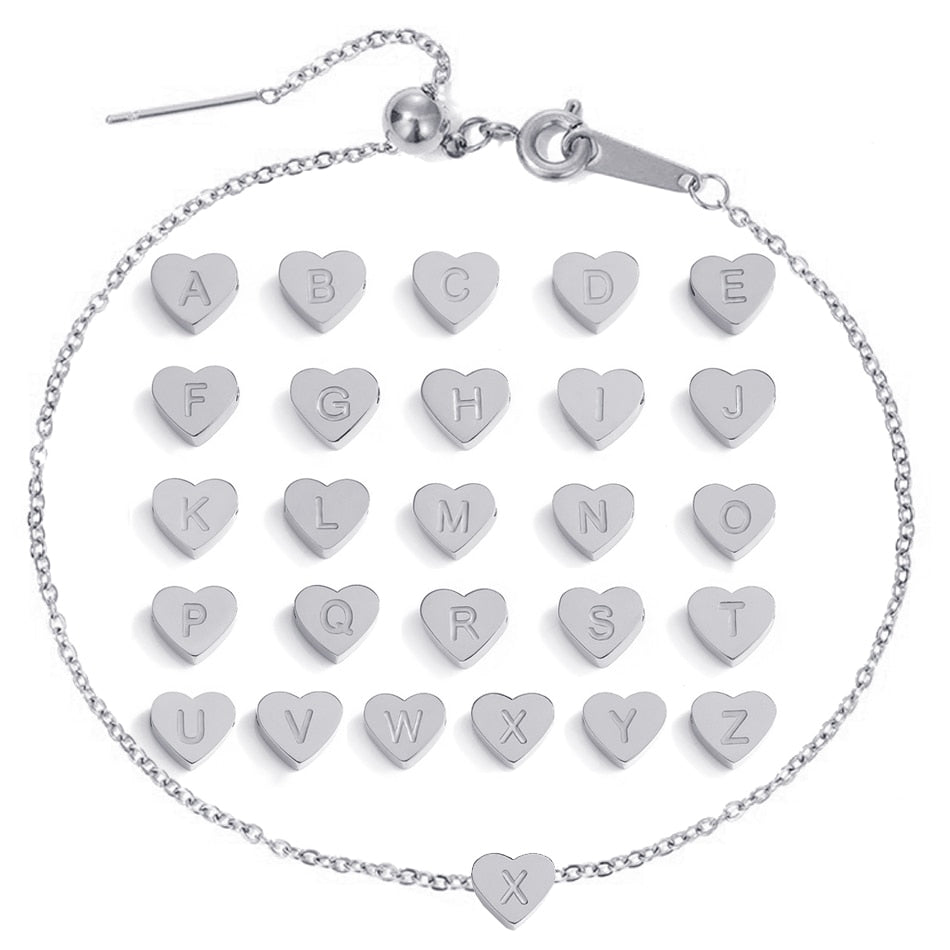Bracelet cœur et lettre