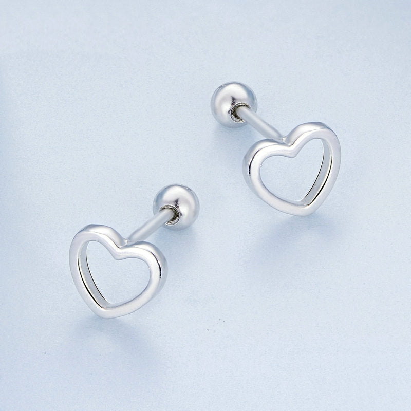 Boucles d'oreilles cœur argent