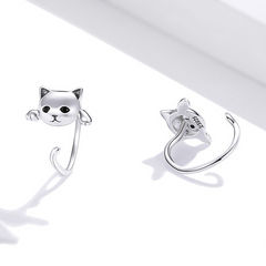 Boucles chat argent