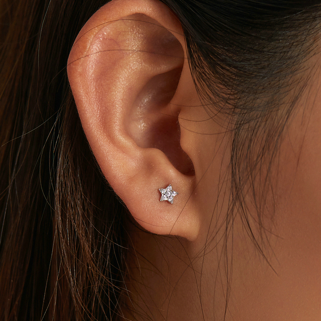 Bijoux d'oreilles étoiles argent