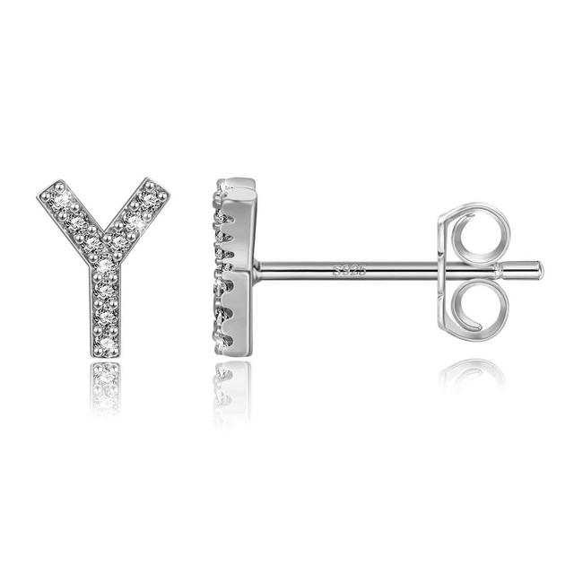 Boucles d'oreilles clous initiale