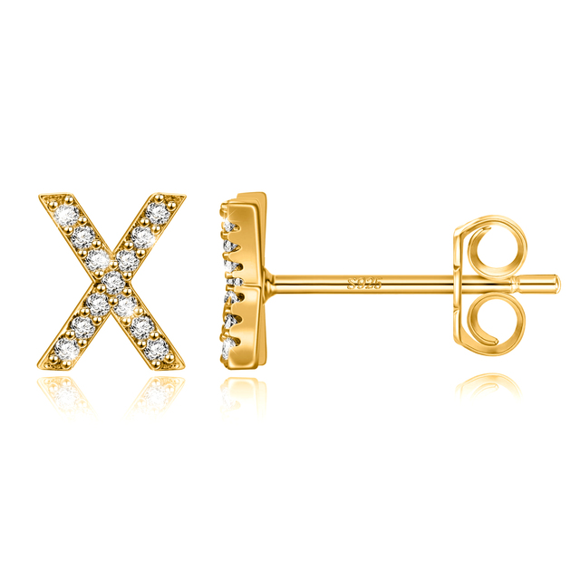 Boucles d'oreilles clous initiale