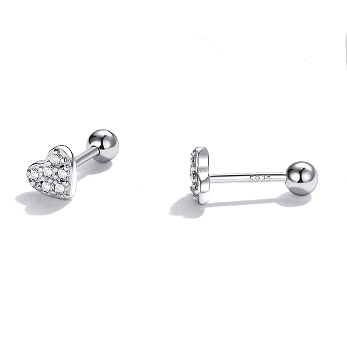 Boucles d'oreilles clous étoiles argentées