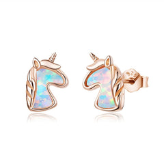 Boucles d'oreilles licorne opale