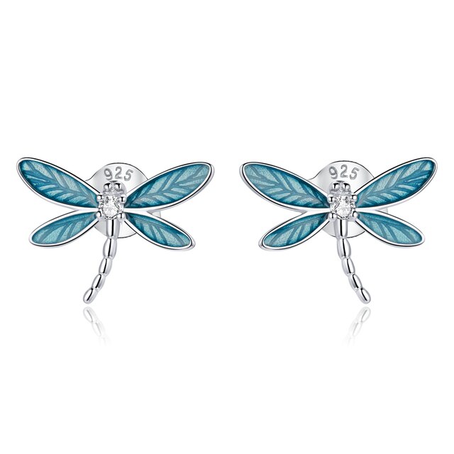 Boucles d'oreilles libellules argentées