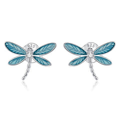 Boucles d'oreilles libellules argentées