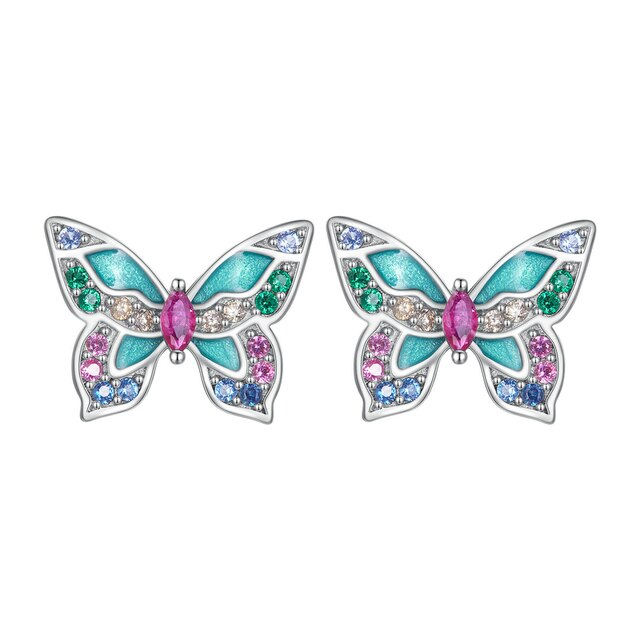 Boucles d'oreilles papillons colorés