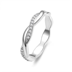 Bague torsadée argent brillant