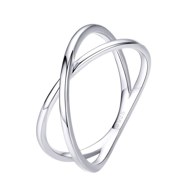 Bague croisée argent